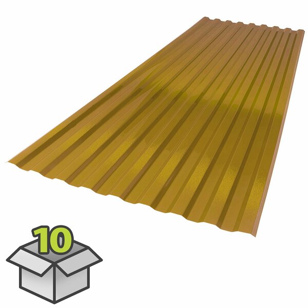Suntuf 26 in. x 6 ft. Gold Polycarbonate Roof Panel, 10PK 191817
